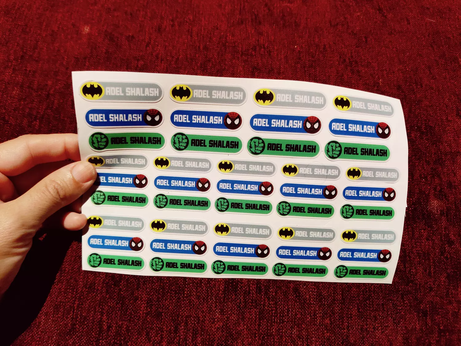 Superheroes School Labels Stickies 3