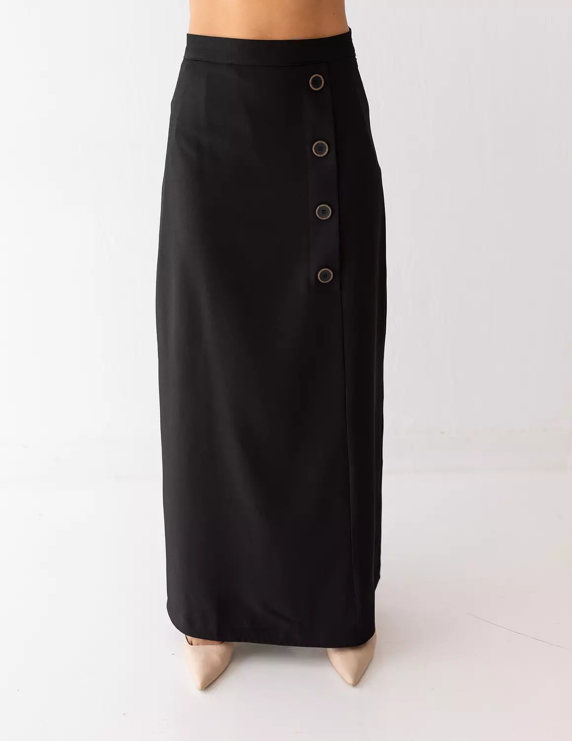 Black Icon A-line long skirt  3