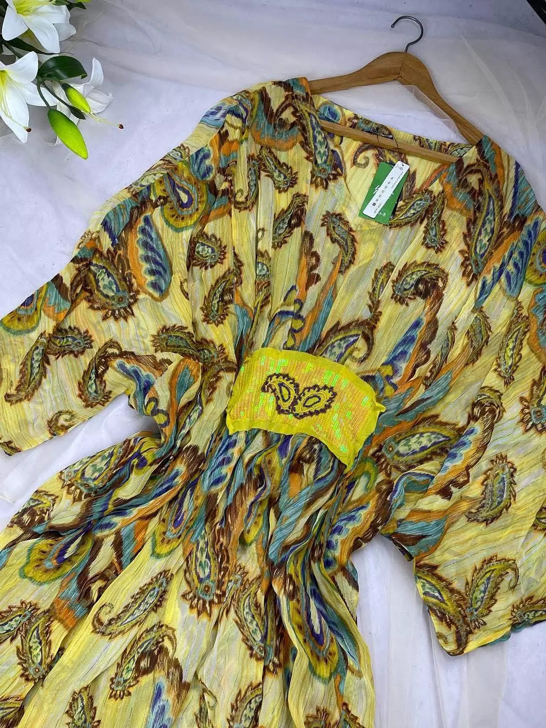 Long unique kaftan from splash hover image