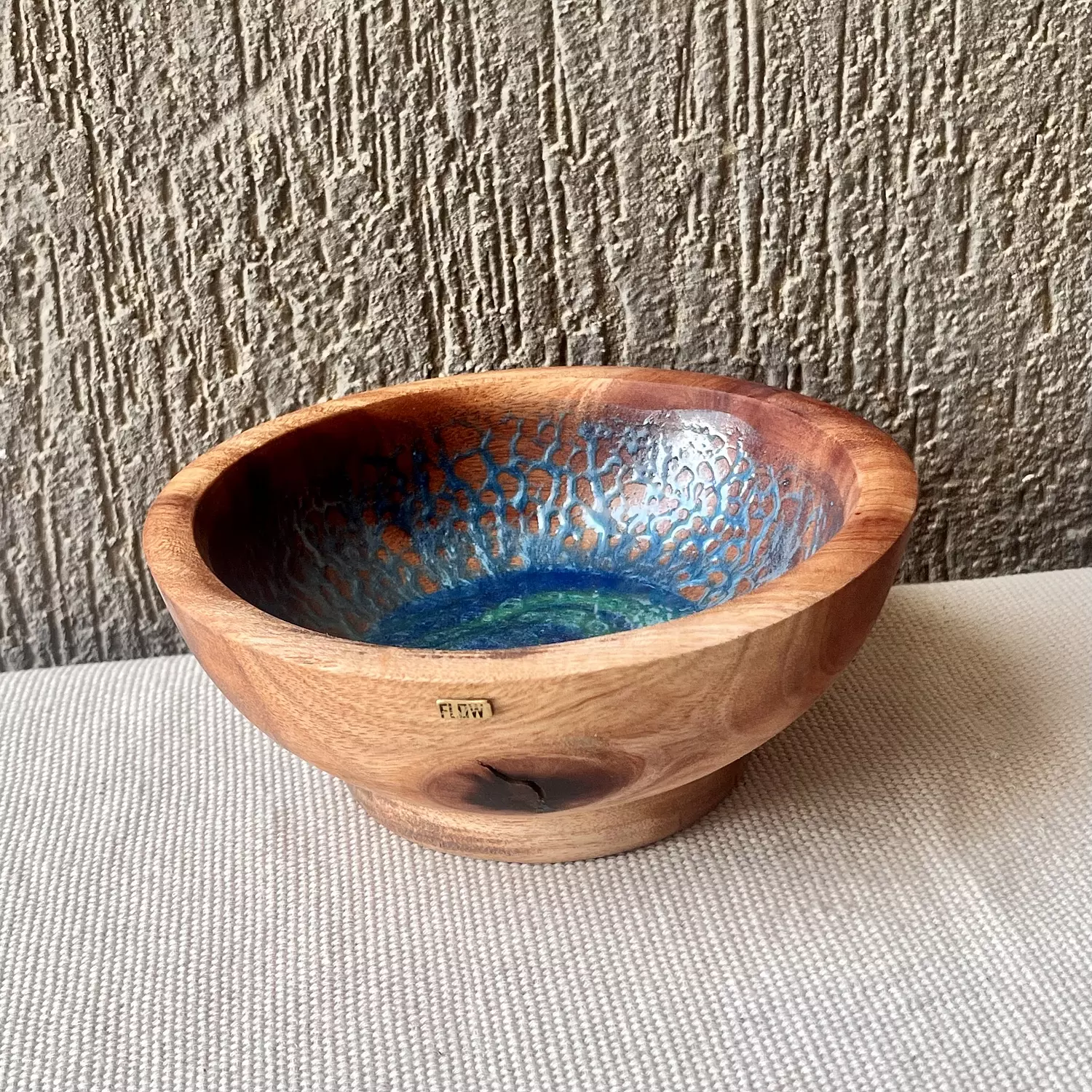 Blue| Green Wood Bowl image