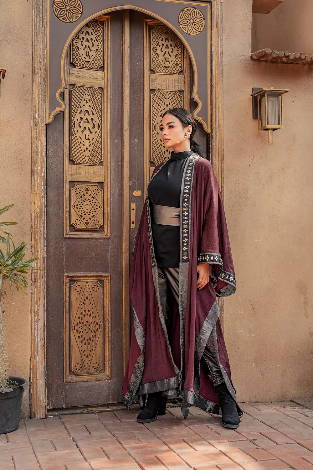 Burgandy kaftan 3