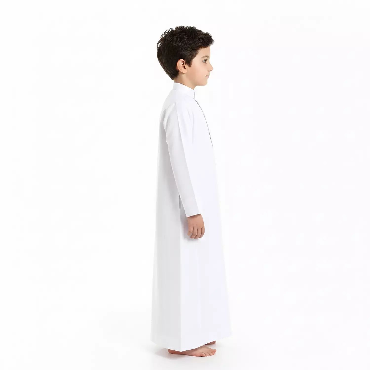 Shorto Kids Galabeya Plained - Half Collar - 2690 - White 1 2