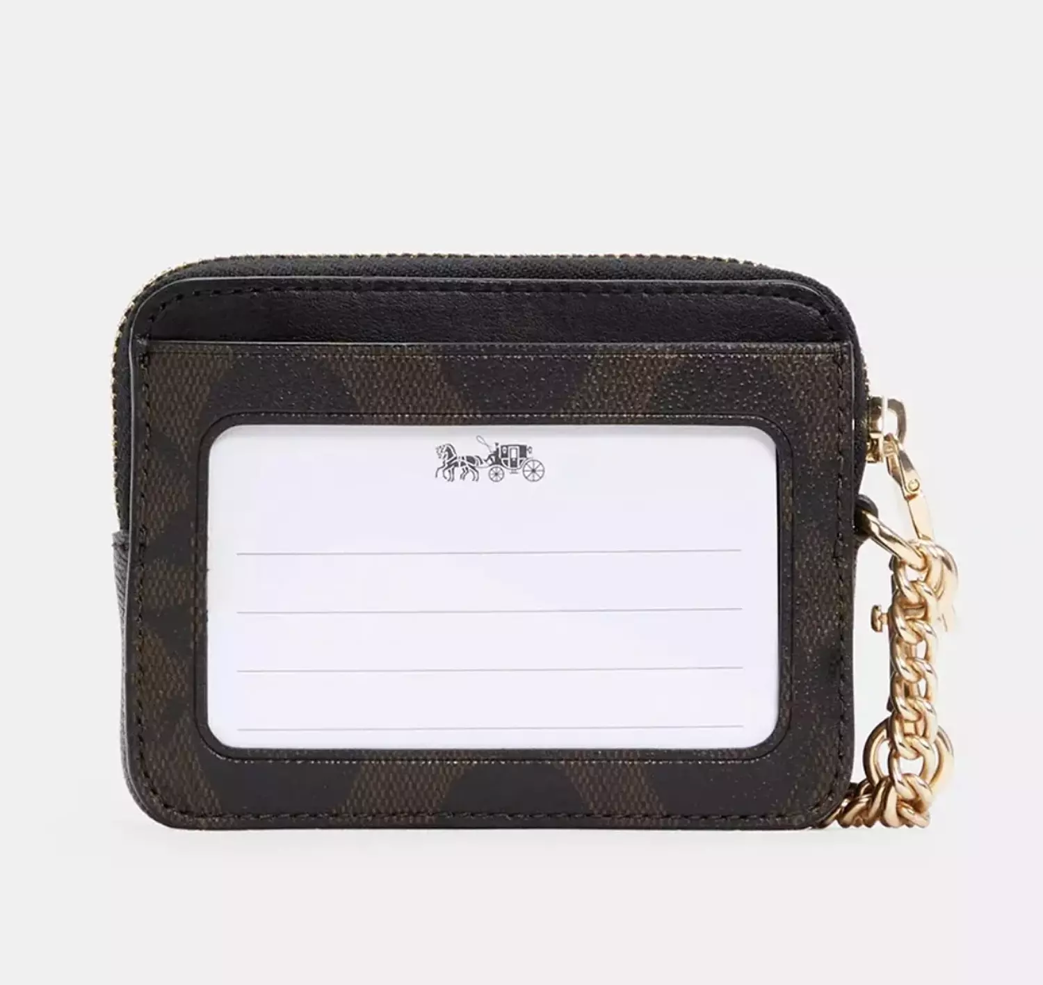 Coach Zip Chain Card Case in Signature Canvas 2