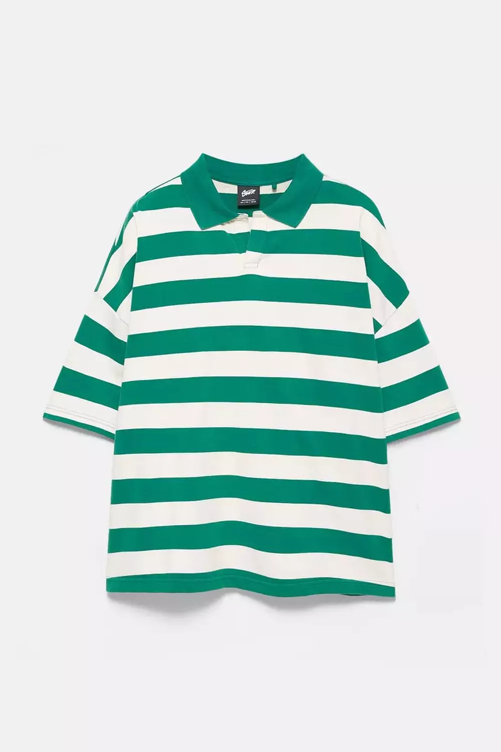 PULL&BEAR STRIPED POLO SHIRT - GREEN 5