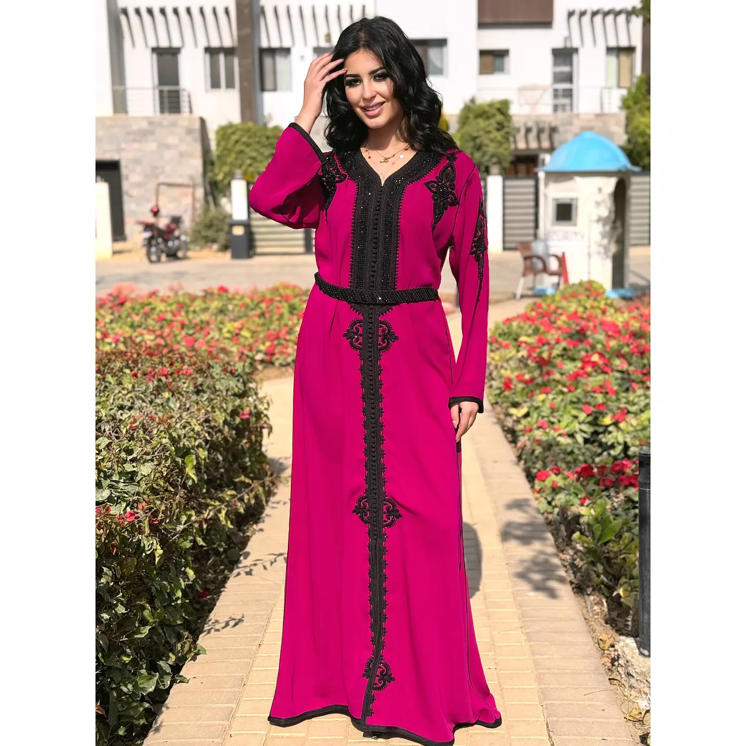 Fuchsia Moroccan kaftan -2nd-img