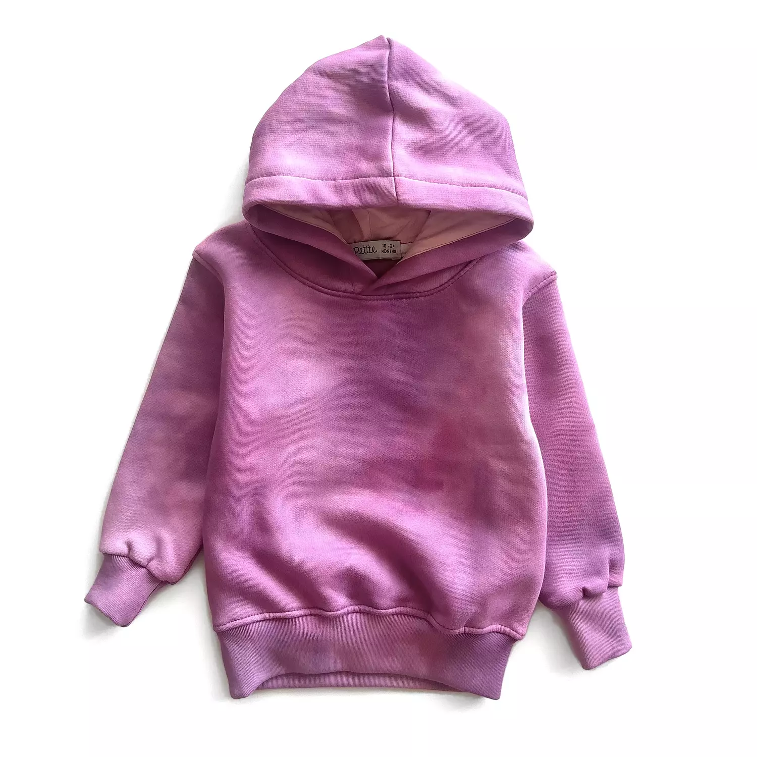 Purple Pink Tie Dye Cotton Fleece Hoodie  image