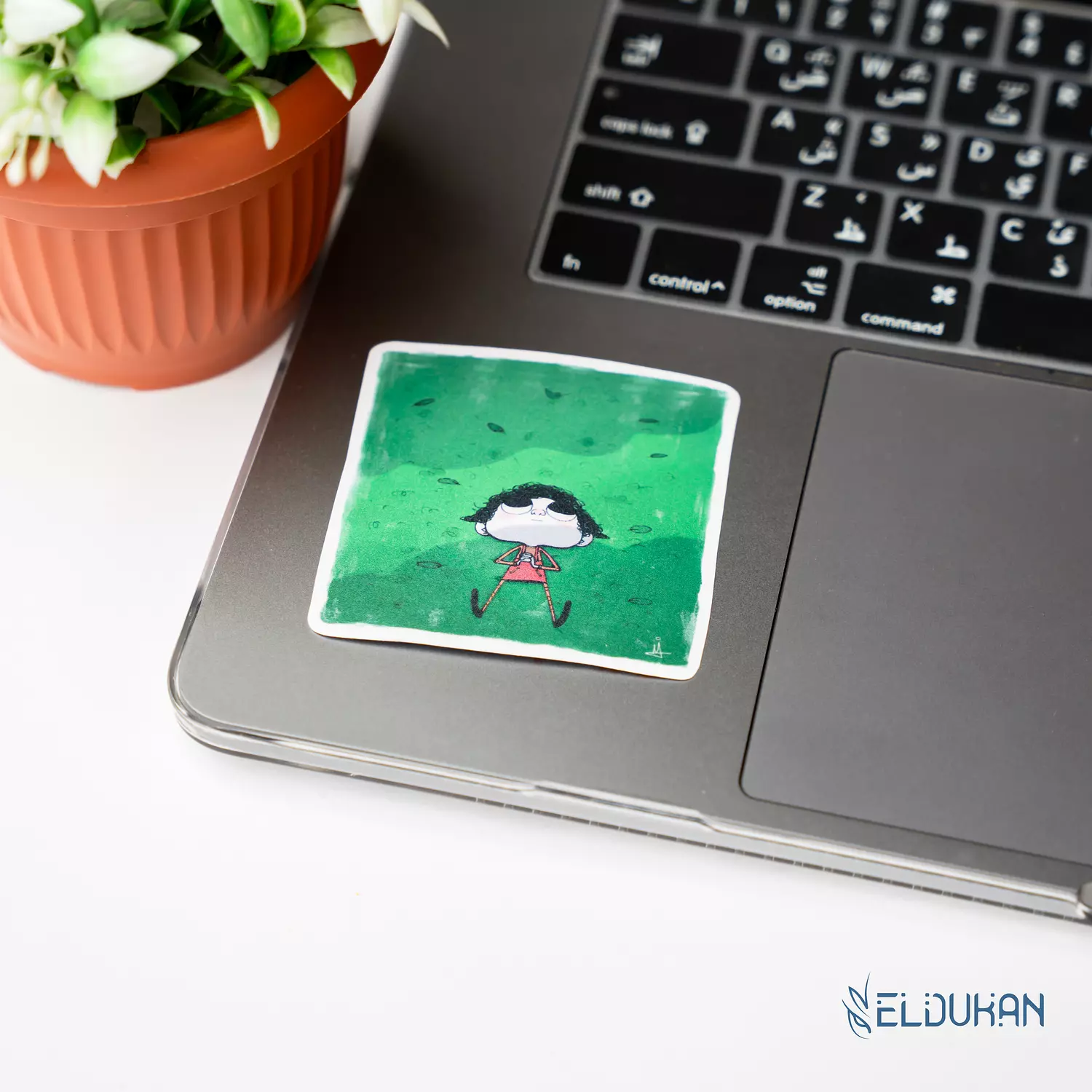 sleeping in field sticker image