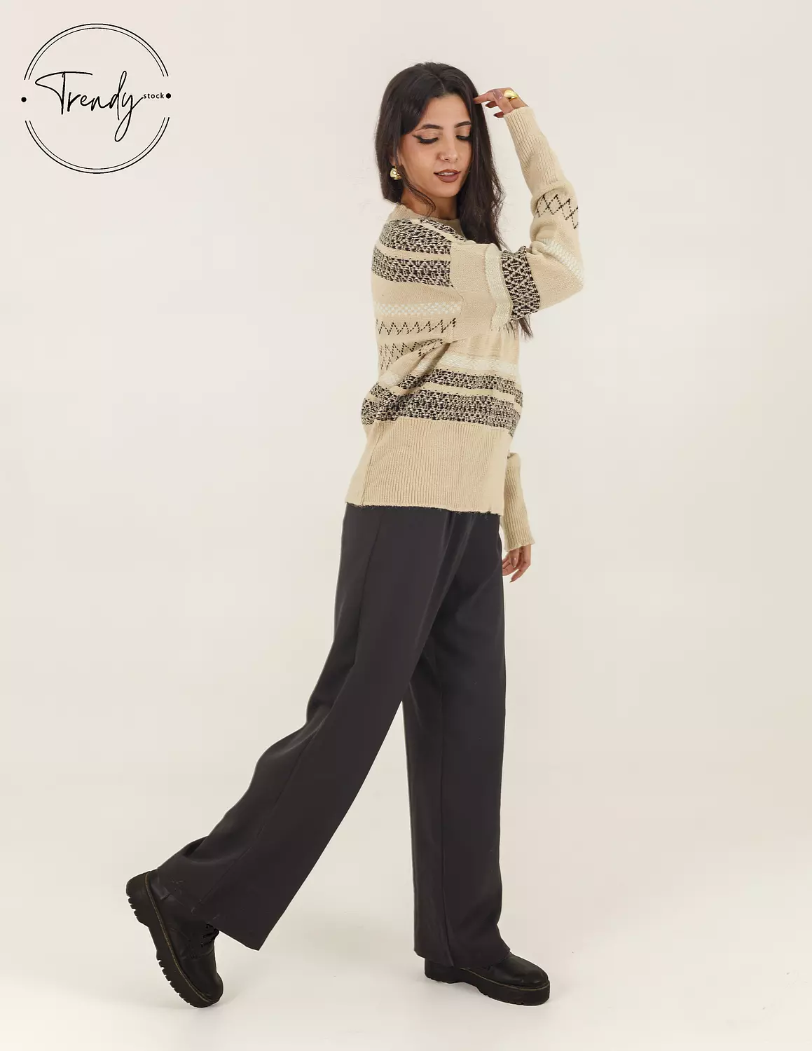 Striped Printed Pullover 3
