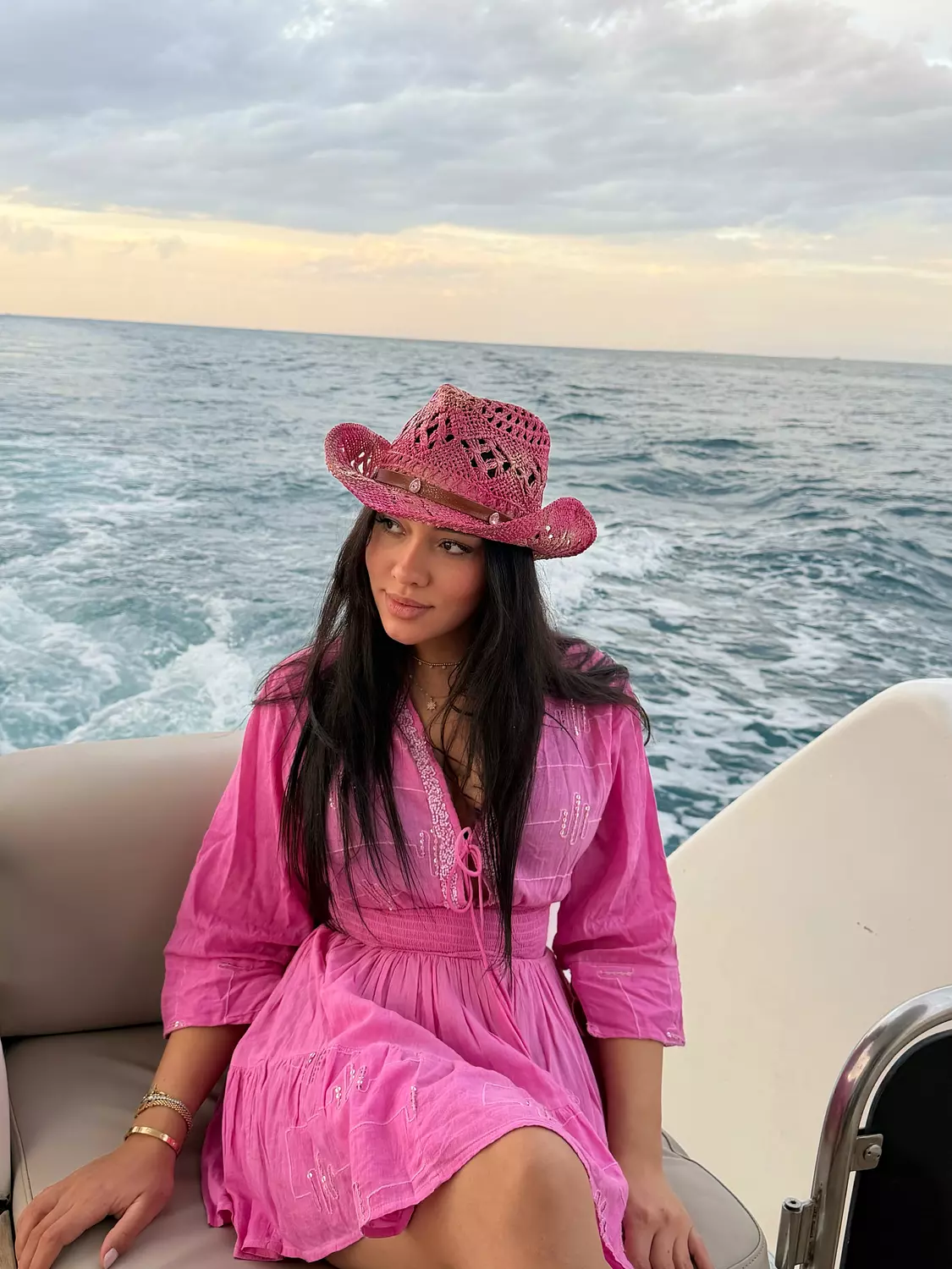 Coral pink hat image