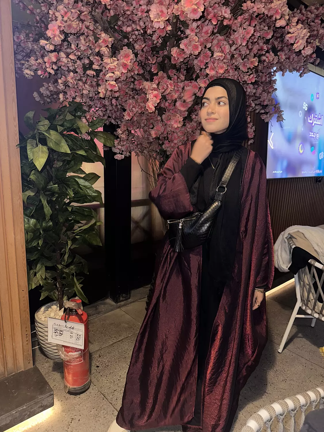 Shimmery Kaftan - Burgandy image