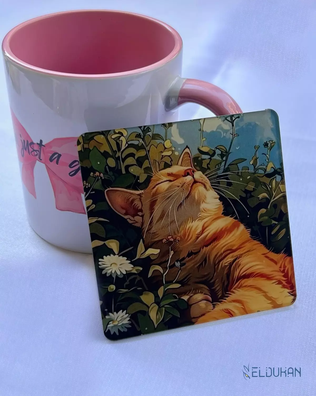 sleeping in field acrylic coaster image
