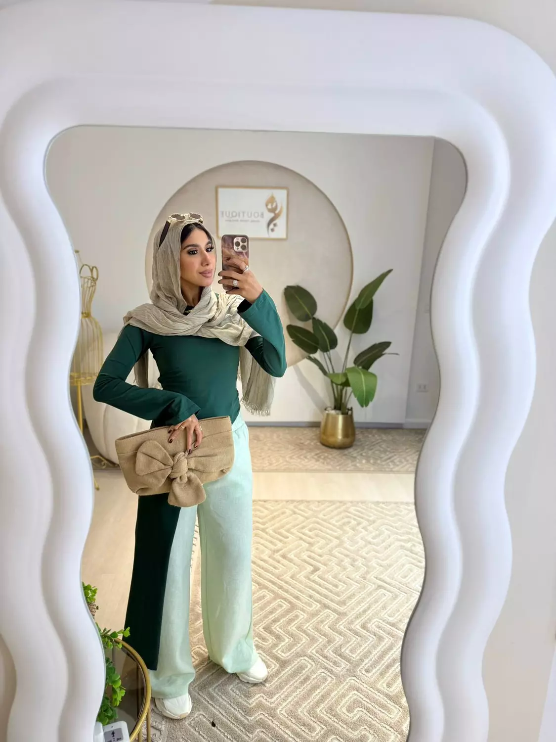 Dark Green Belt Blouse image