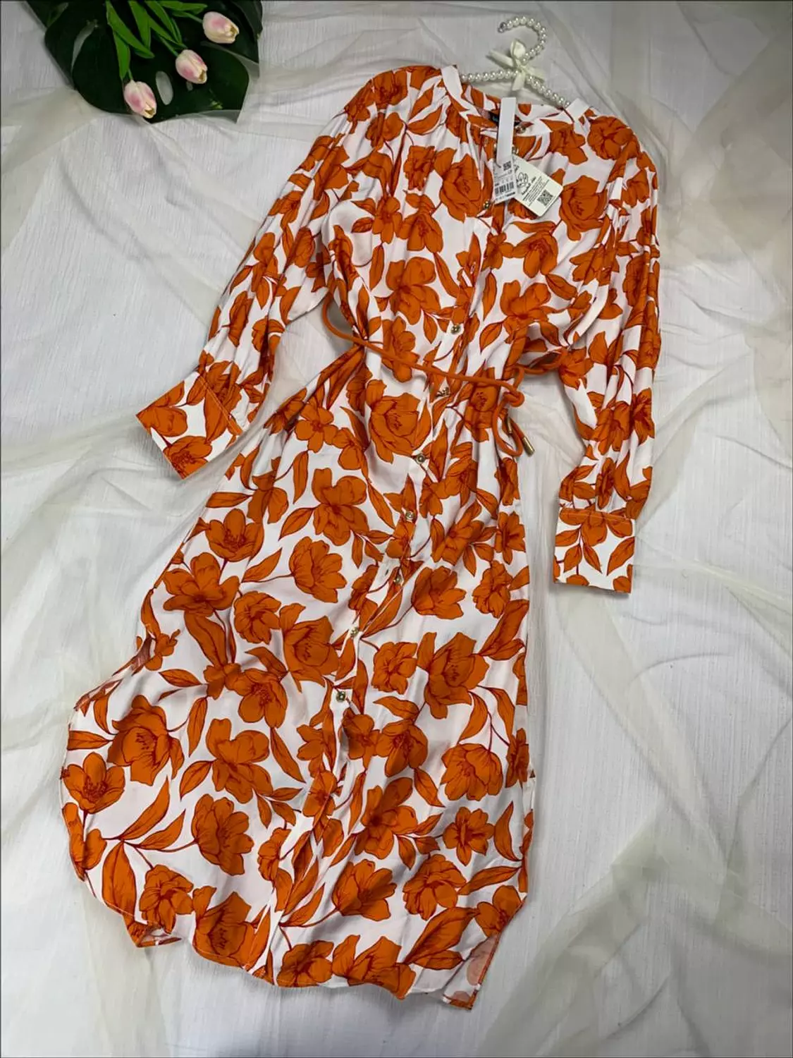 Belted long floral cotton chemise from splash   Size 6 to 40:47 k    image
