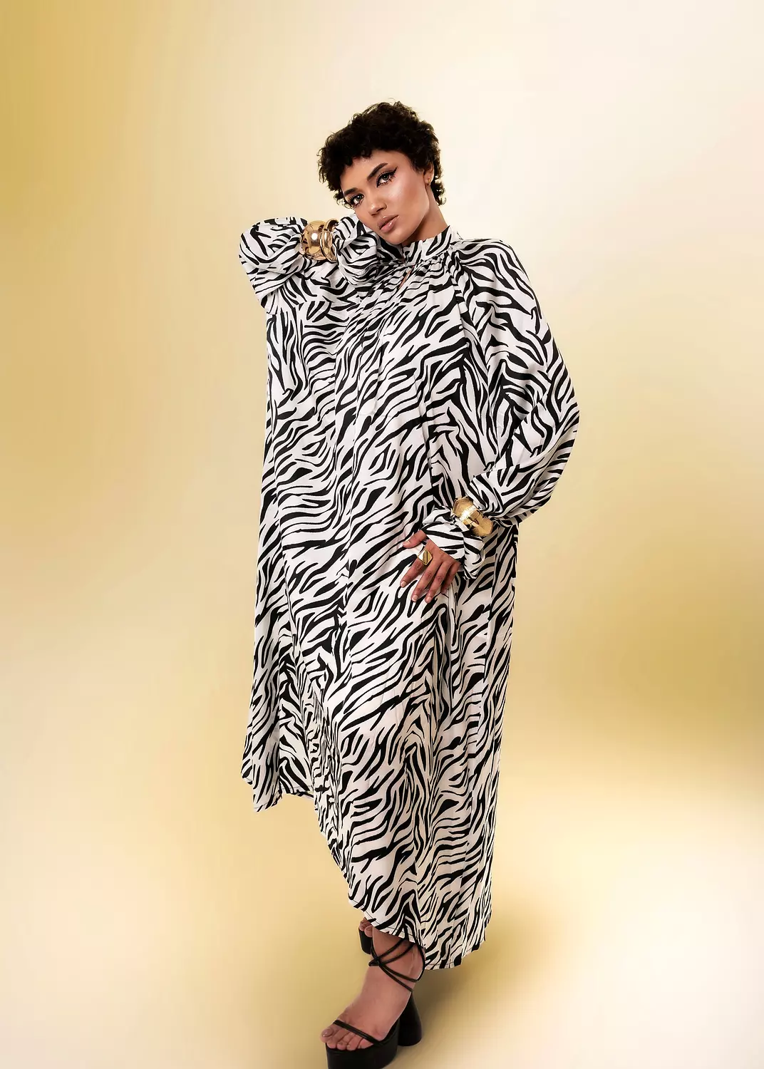 Zebra Satin Dress  hover image