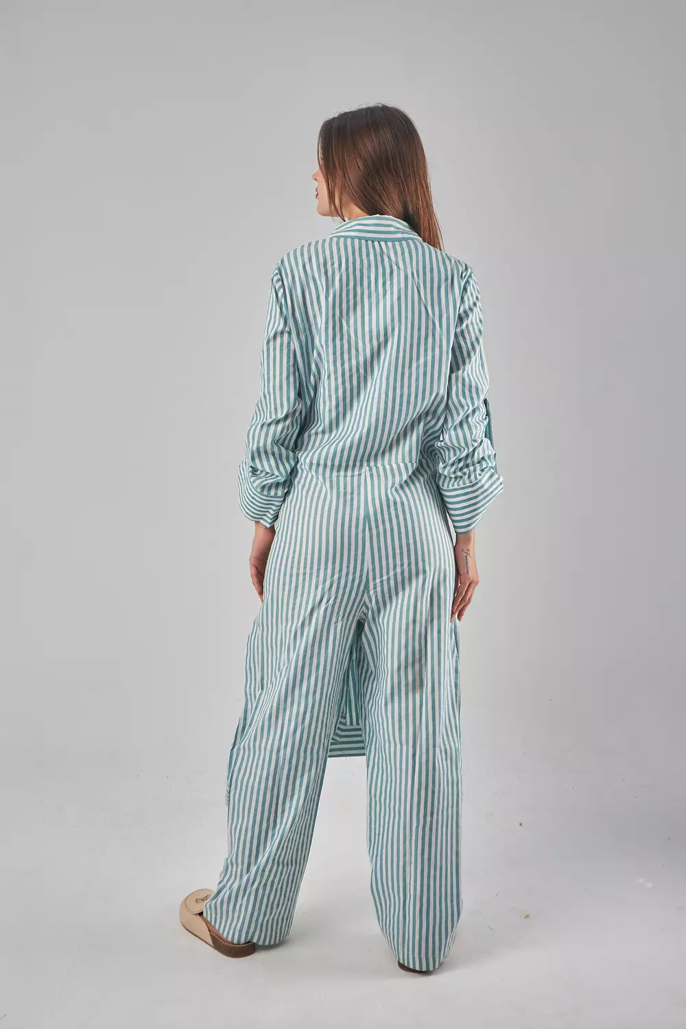 Green Stripped Jumpsuit  4