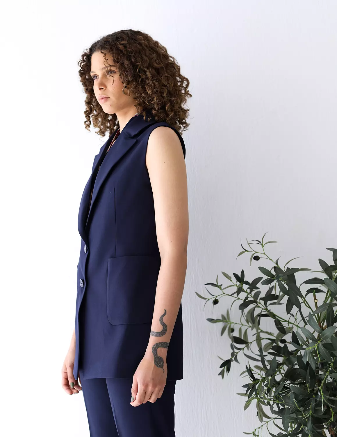 Navy Shadow long vest 6