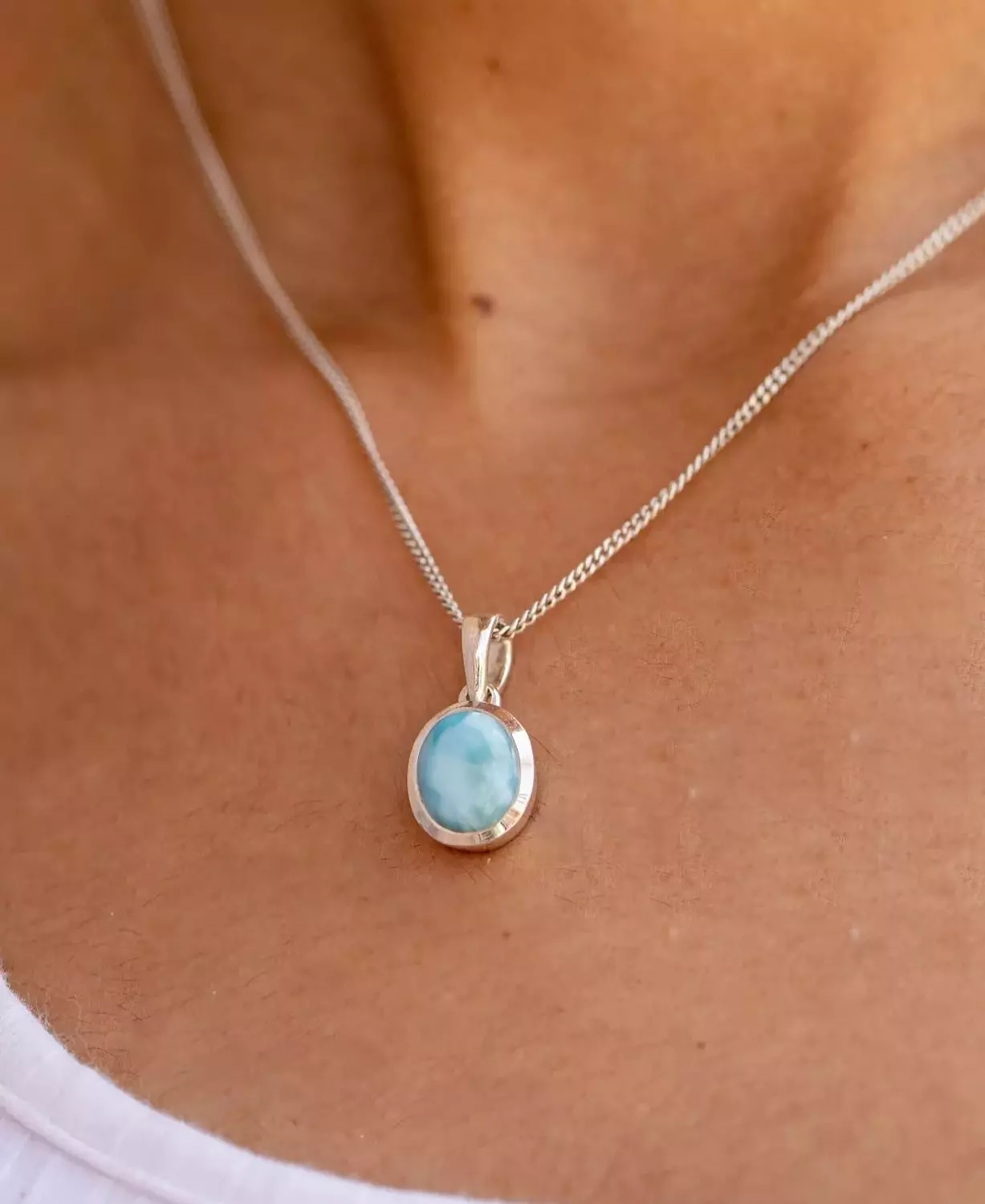 Minimal Larimar necklace image