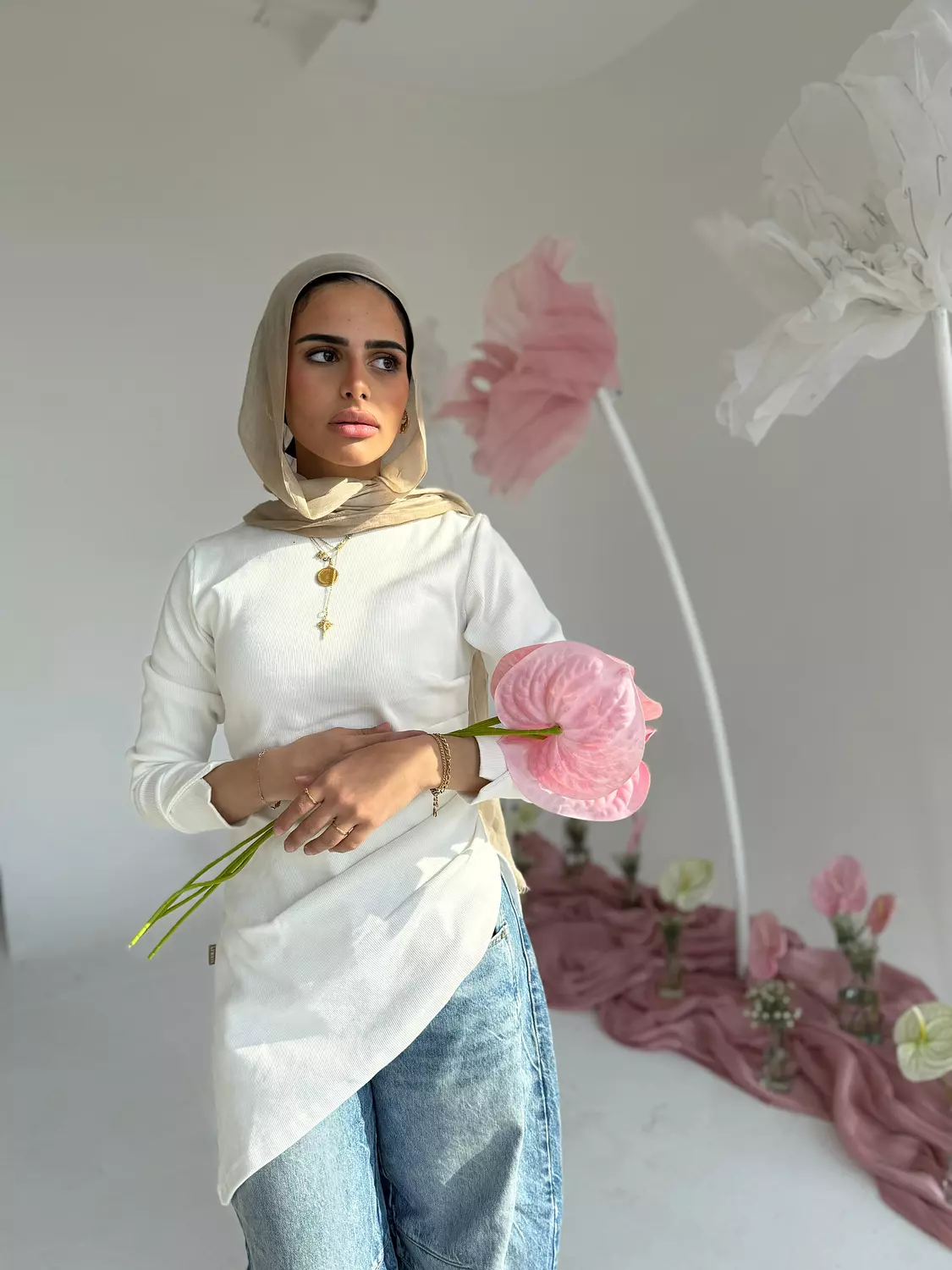Asymmetric Tunic in White image