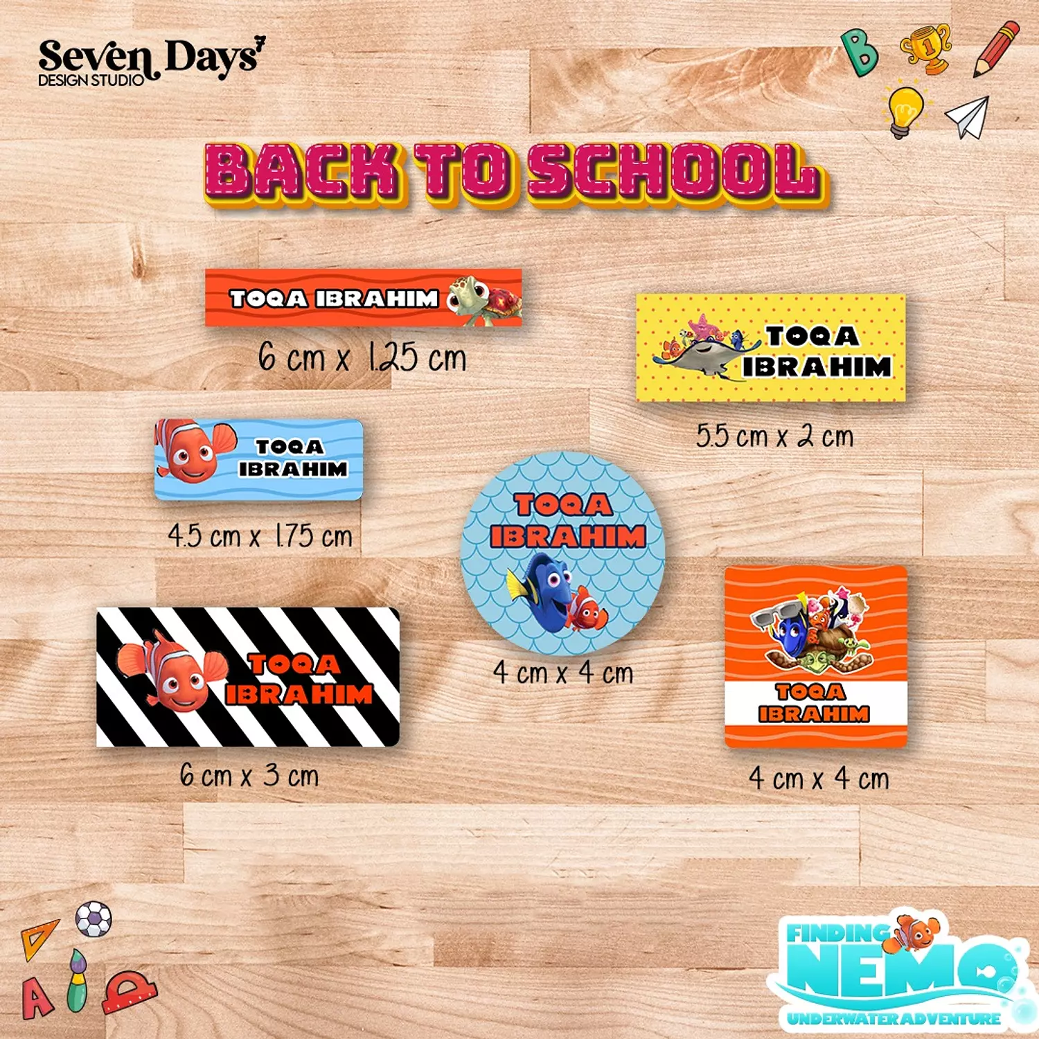 Finding Nemo School Labels