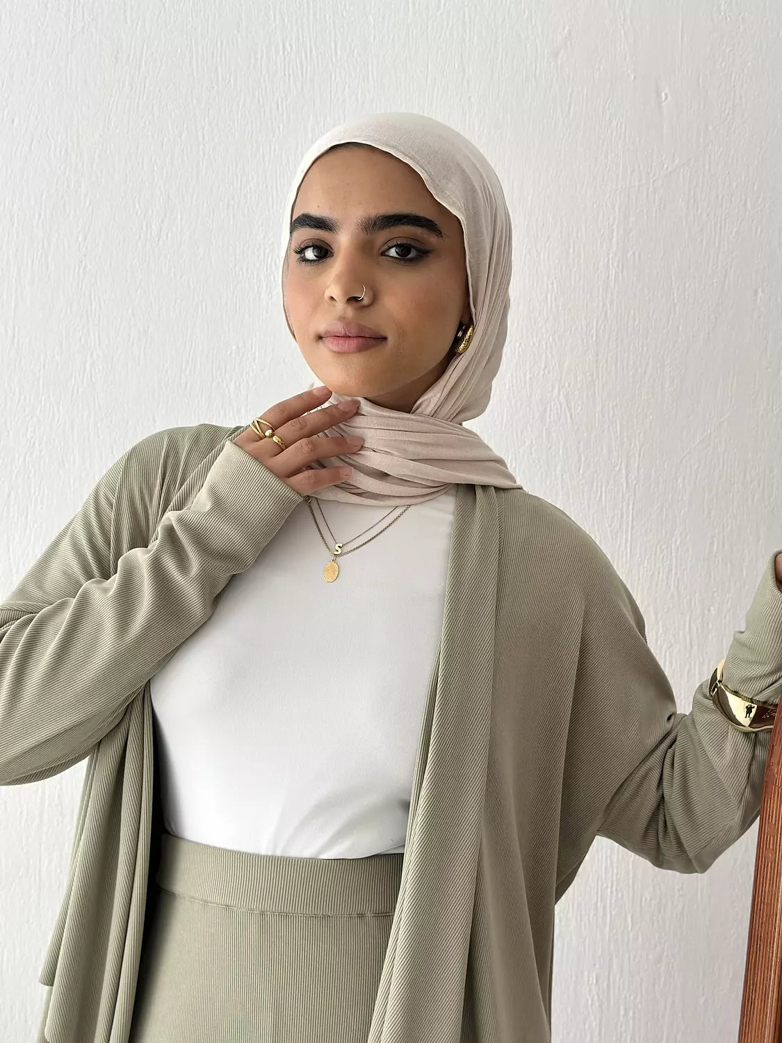 Elegance In Motion Skirt Set In Olive 6