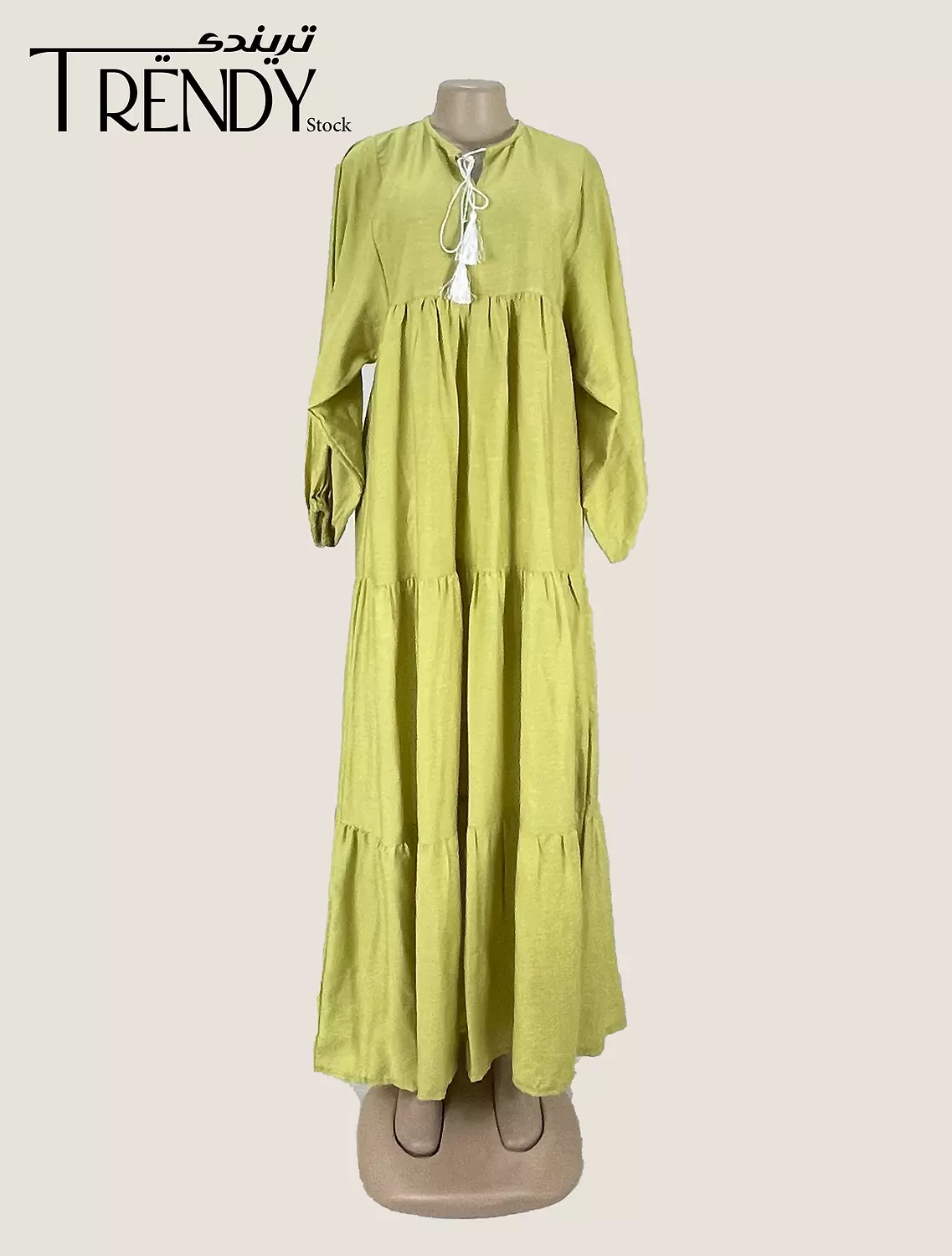 Summer Lenon with long sleeves dress 1