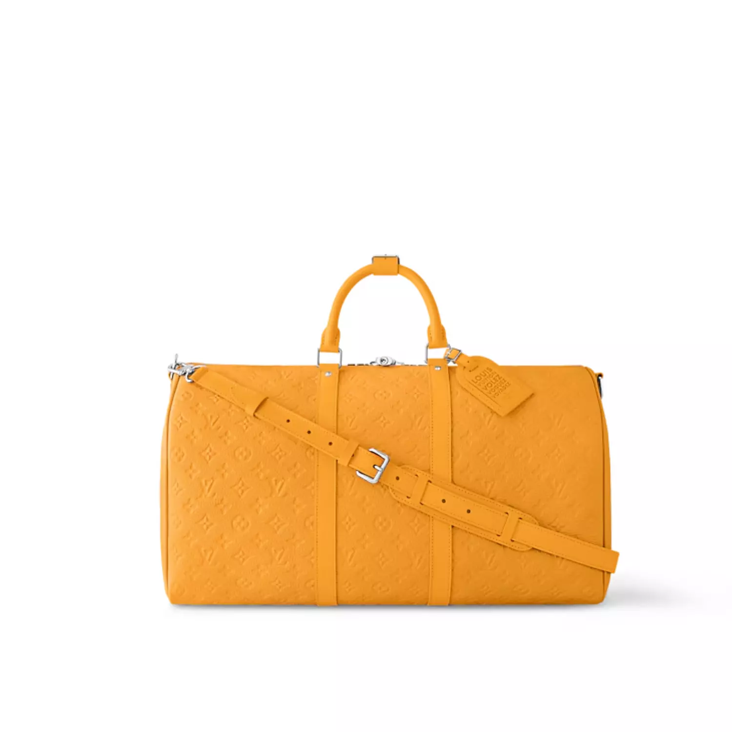 Louis Vuitton Keepall Bandouliere Ocre Orange Denim Duffle  Bag 3
