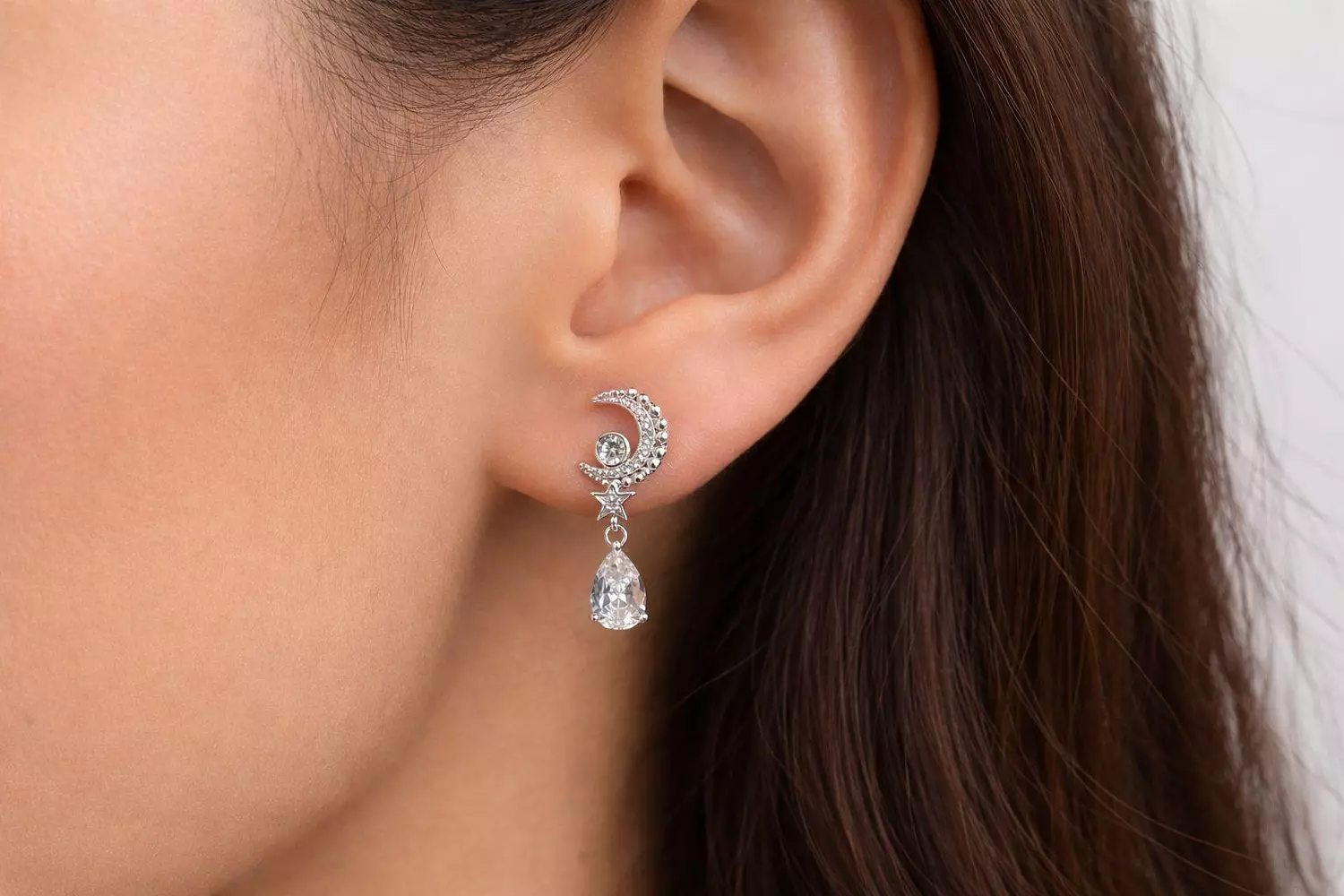 Silver Earrings Moon image