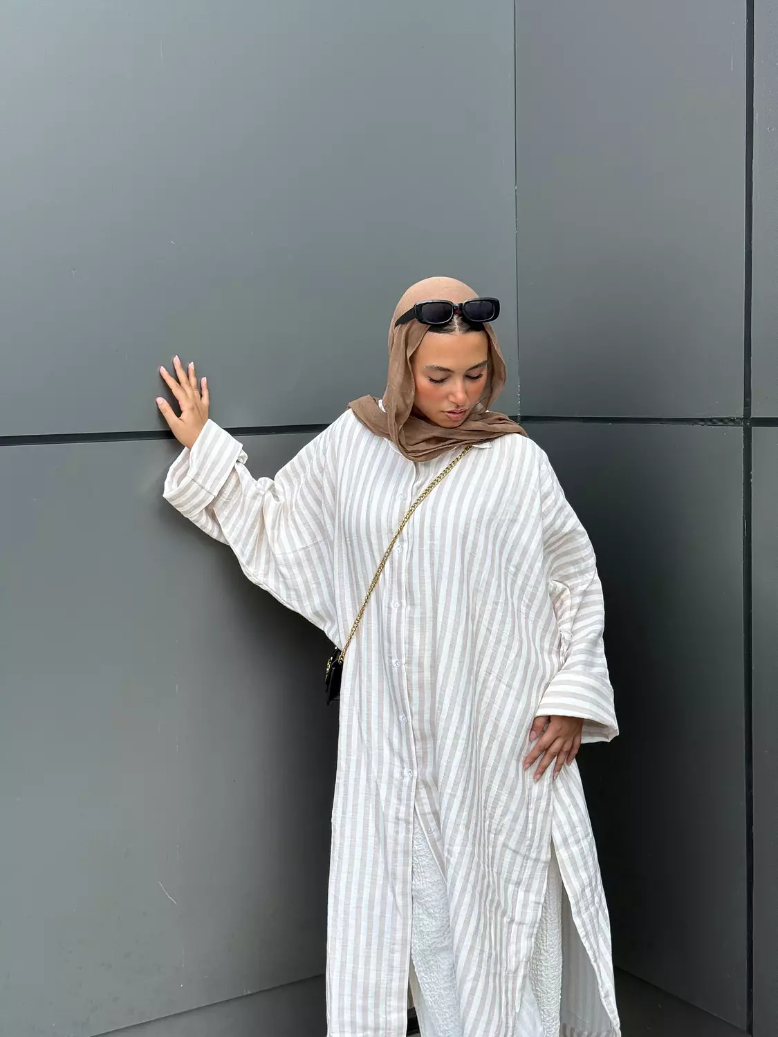 Lina Shirt Dress in Beige image
