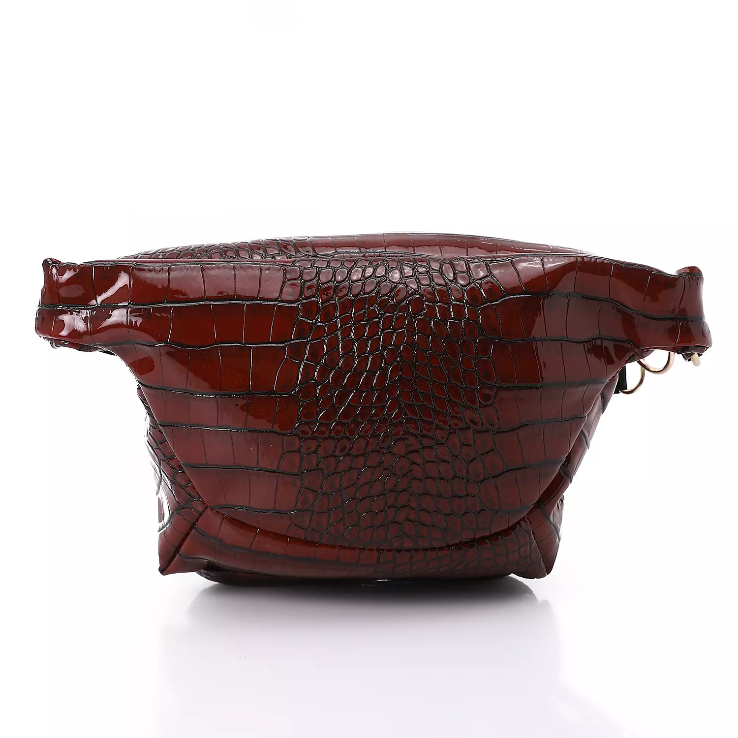 Shiny Snake Leather Super Waist Bag-Maroon 2