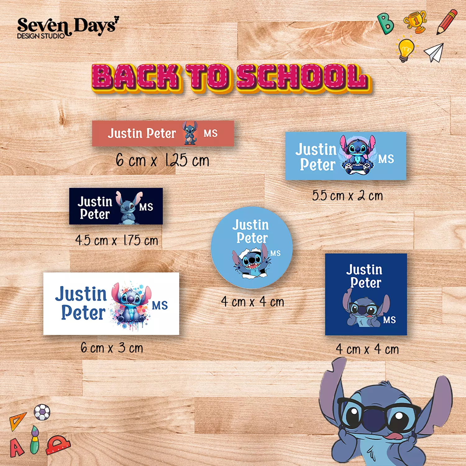 Stitch 7 School Labels       image