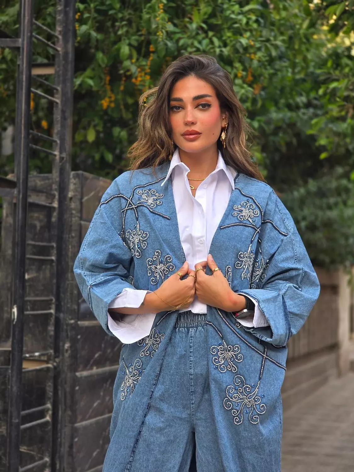 Beaded denim set  hover image