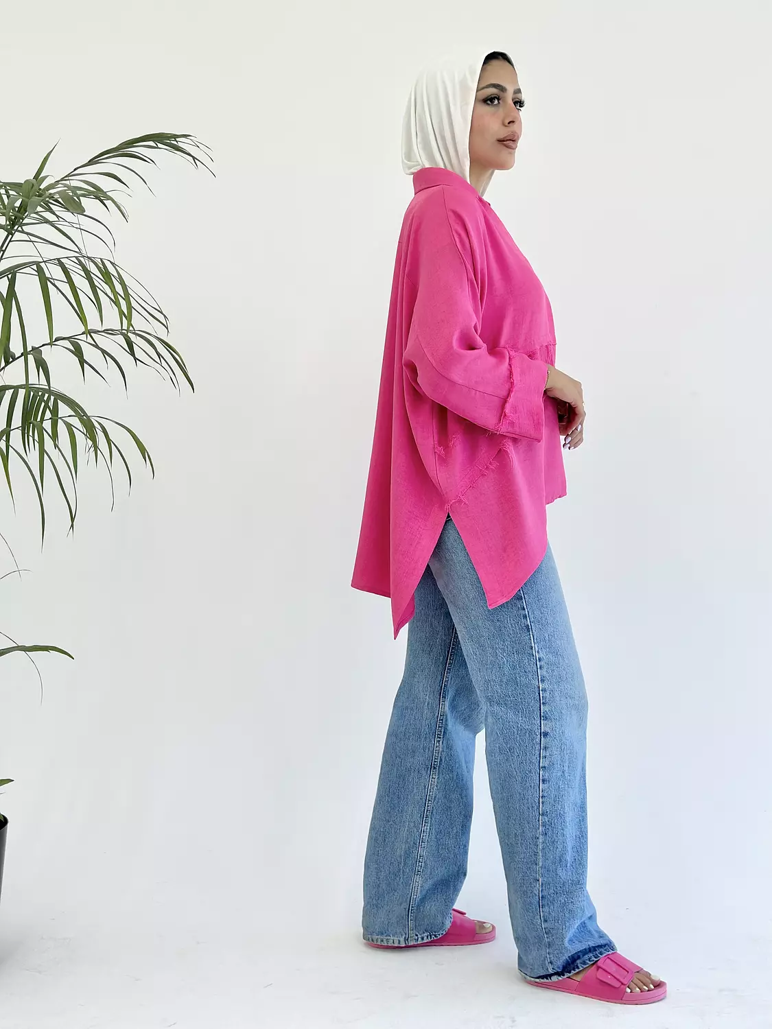 EFFORTLESS BLOUSE IN FUSCHIA 1