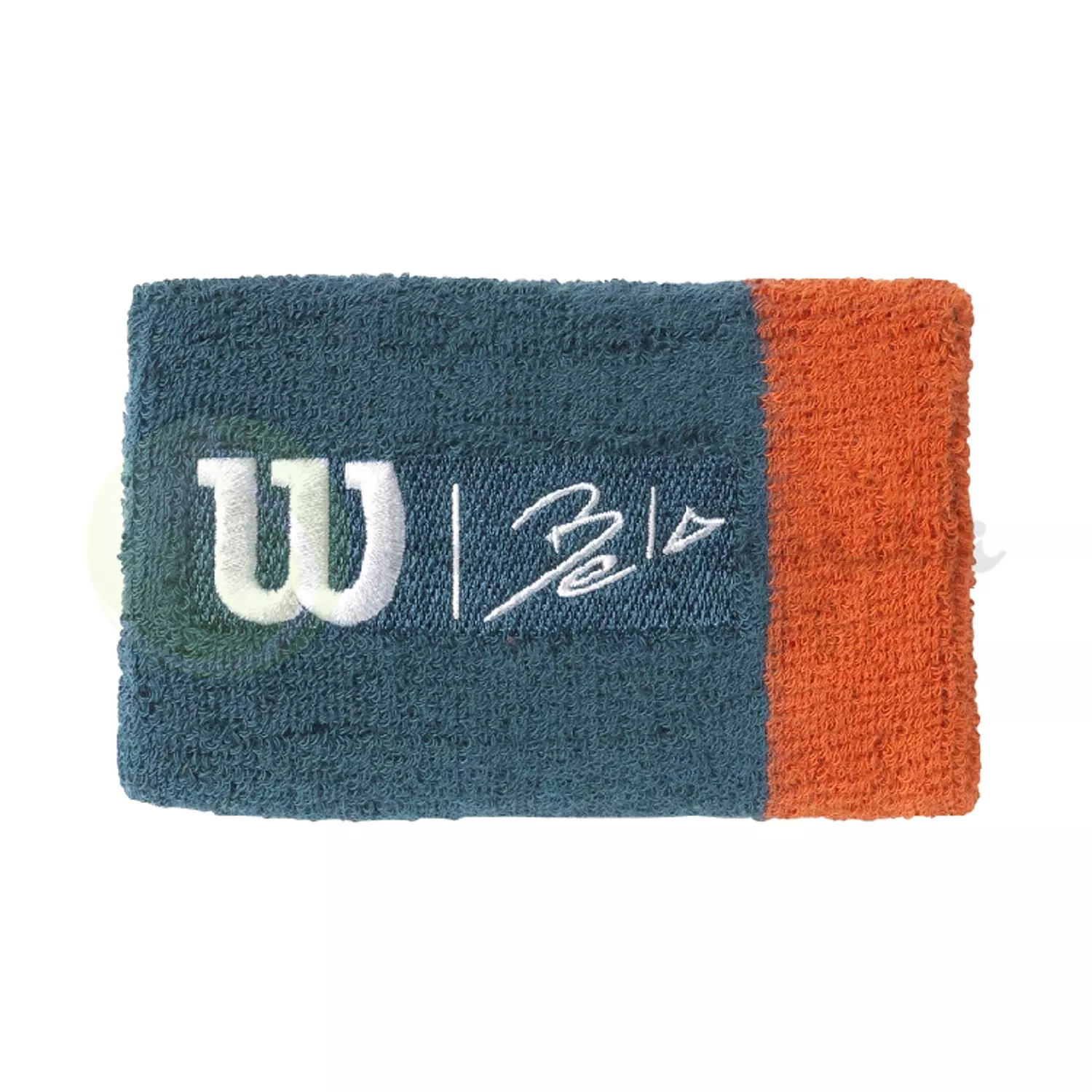 Wilson Bela Extra-Wide Wristband - Teal/Orange image