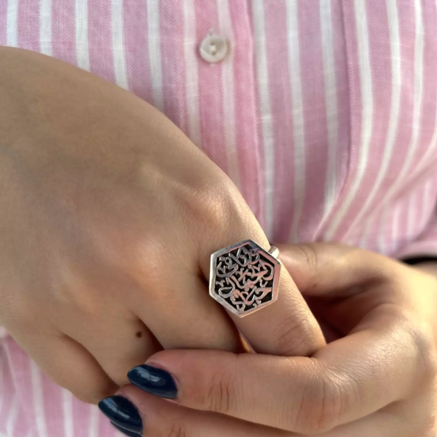 Silver Arabic ring