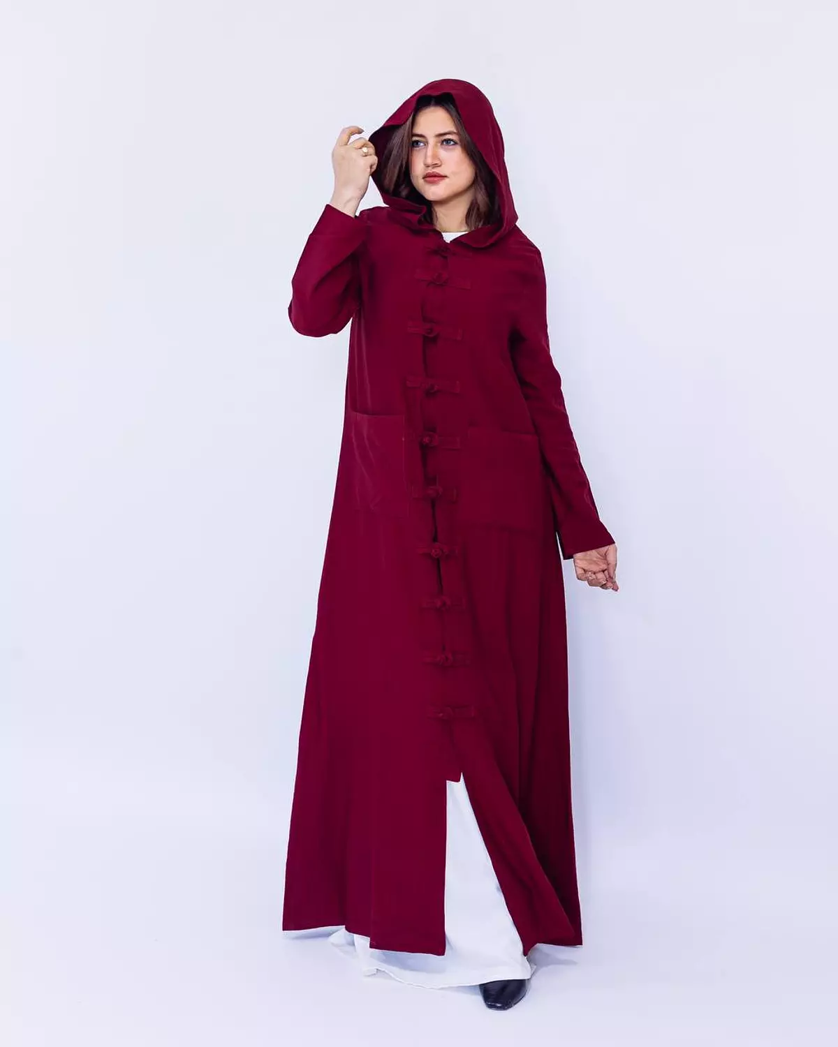 Japanese Style Dress - Burgundy  4