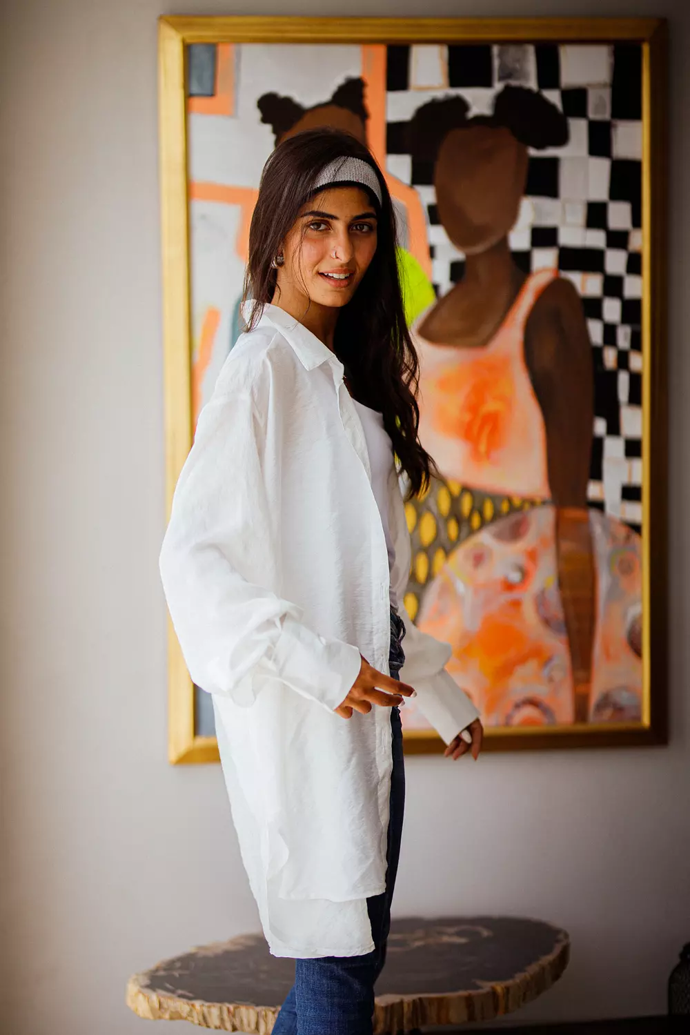 White oversized chemise hover image