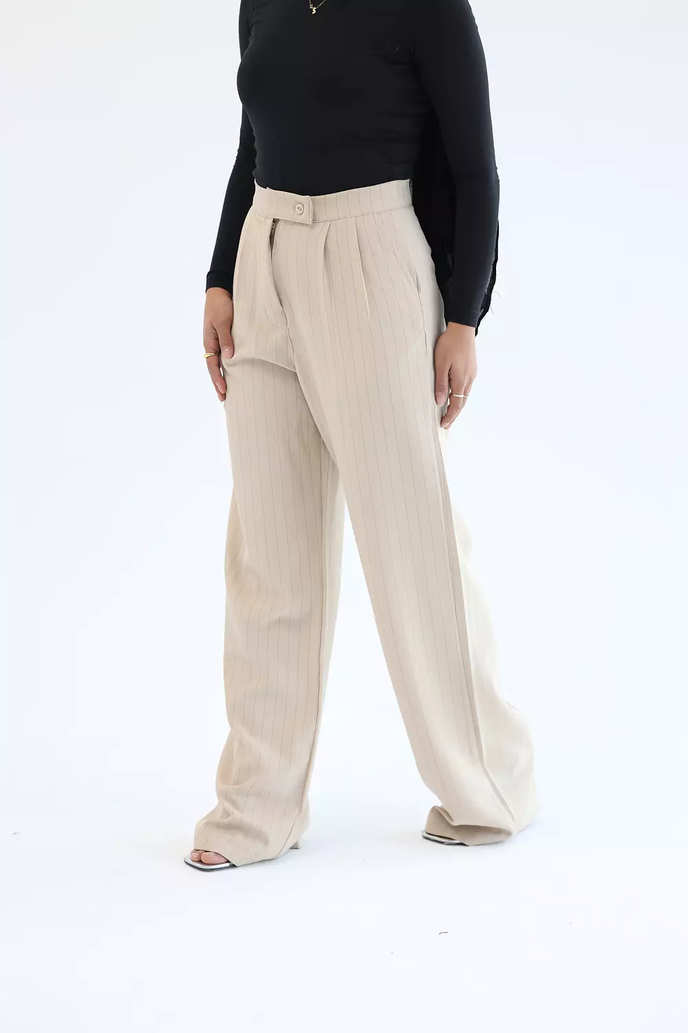 Beige striped classic pant 2