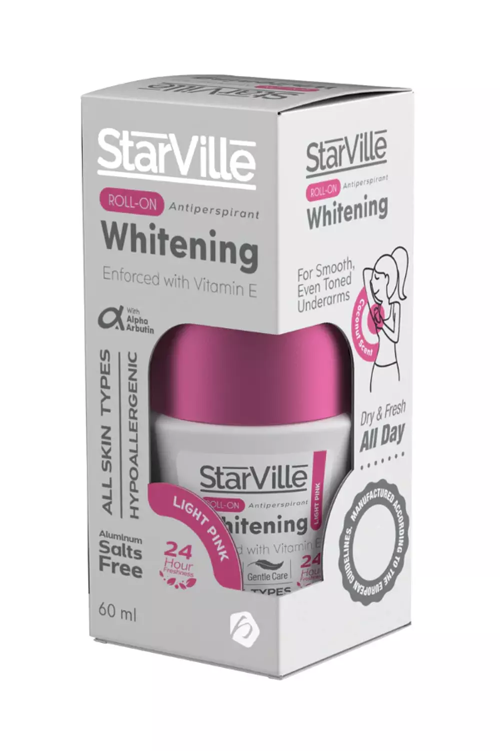 Starville Whitening Roll on Light Pink with Coconut Scent 60 ml image