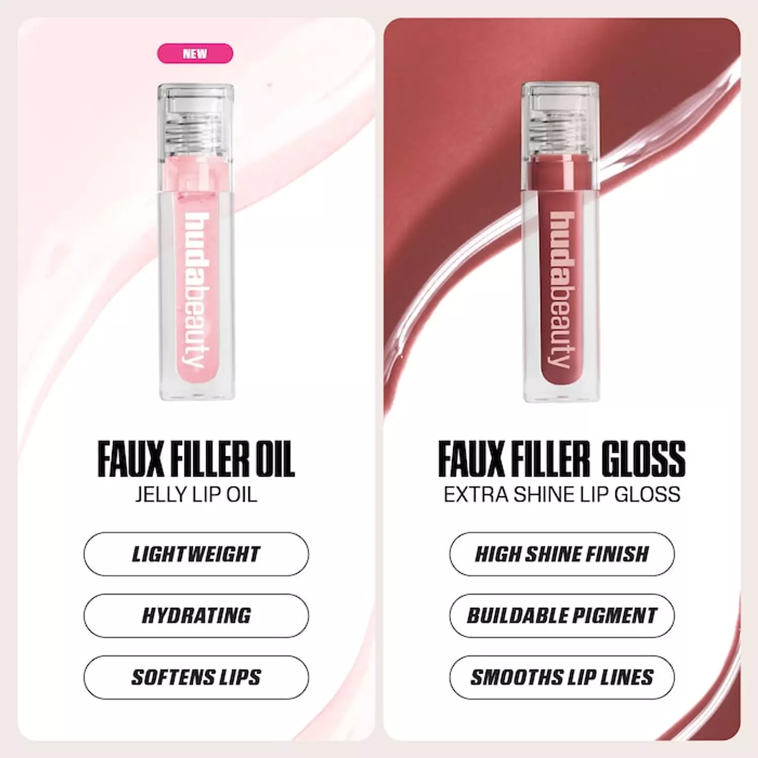 HUDA BEAUTY  Faux Filler Ultra-Hydrating Tinted Jelly Lip Oil 2