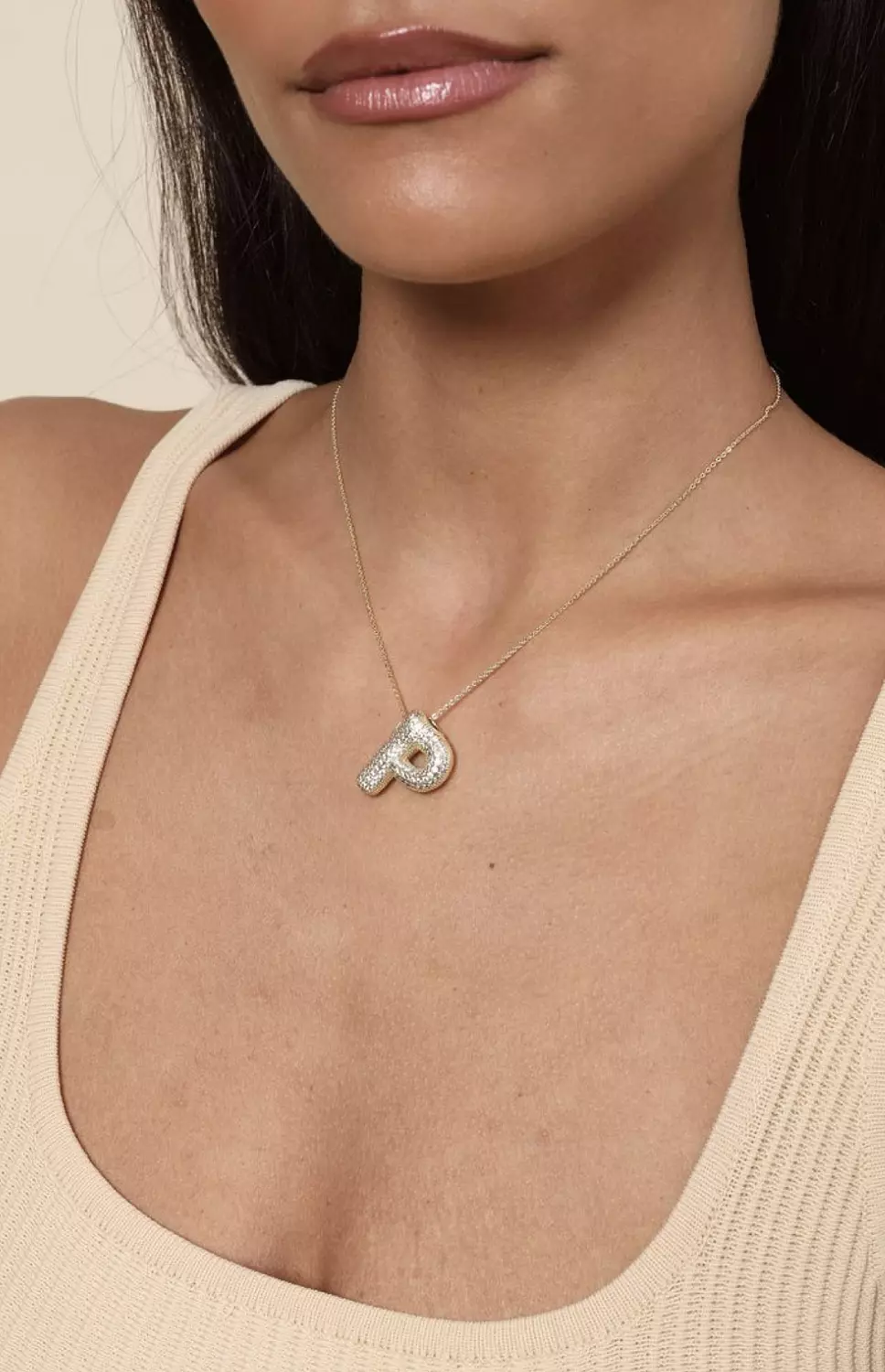 Crystal bubble letter necklace  6