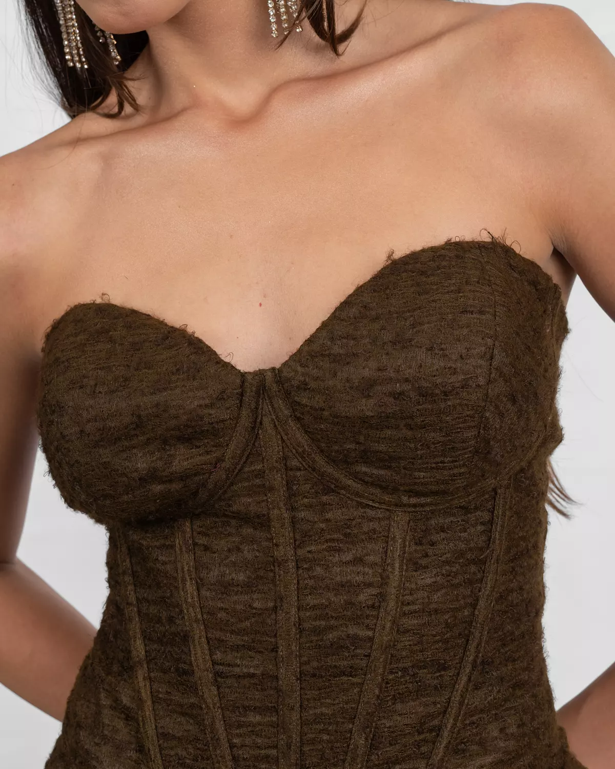 Brown Wool Corset Romper 5