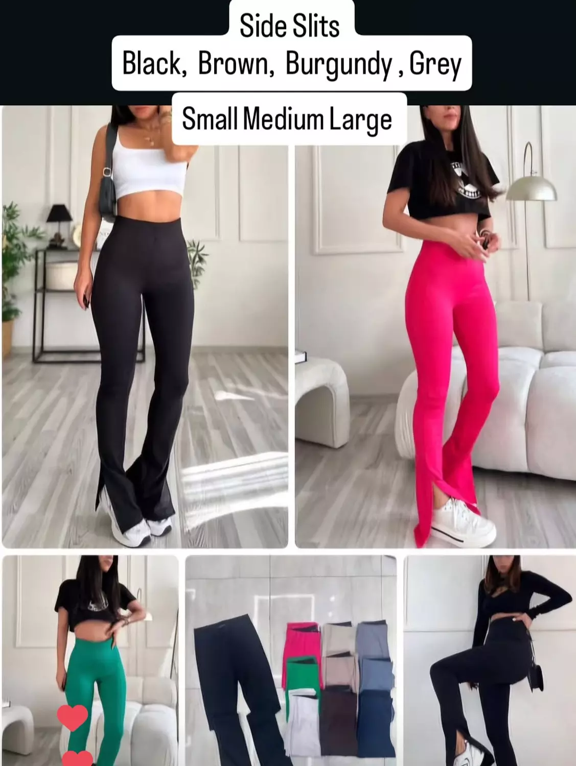 Body Shaper Cotton Ribbed Flare Pants with Side Slits  2