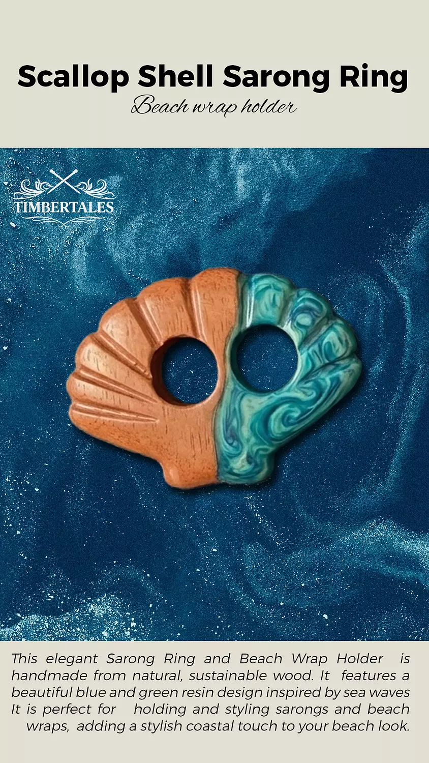 Scallop Shell Sarong Ring - Beach Wrap Holder image