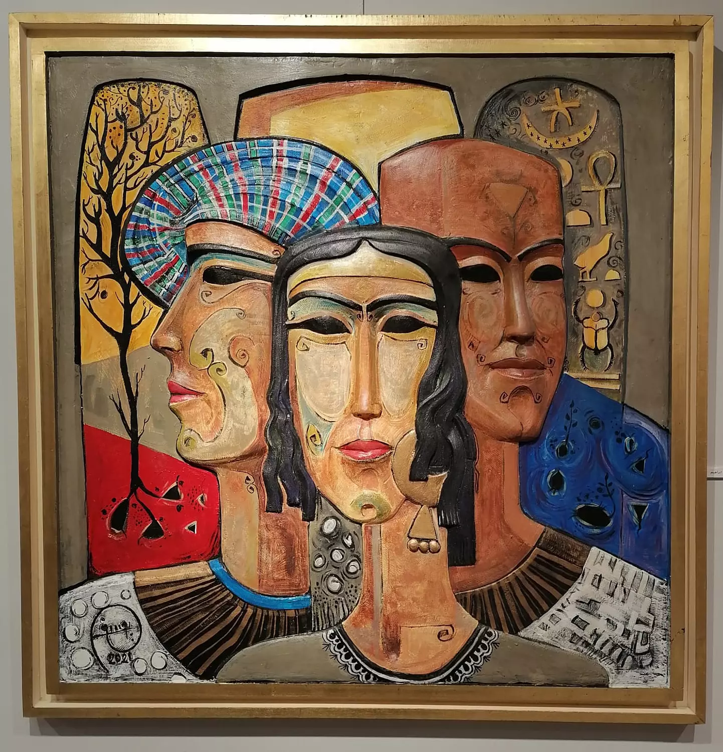 Yousef Mahmoud- 0002342 -Acrylic on fiberglass, size 100 x 100 cm image