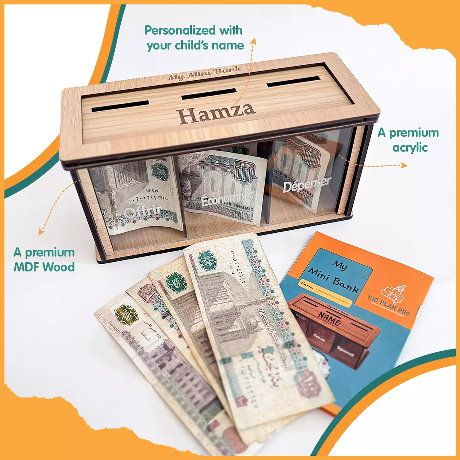 Mini Bank in French (Offrir – Économiser  – Dépenser) hover image
