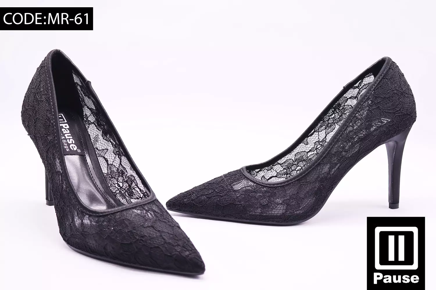 MR-61 LACE STILETTO HEELS  3