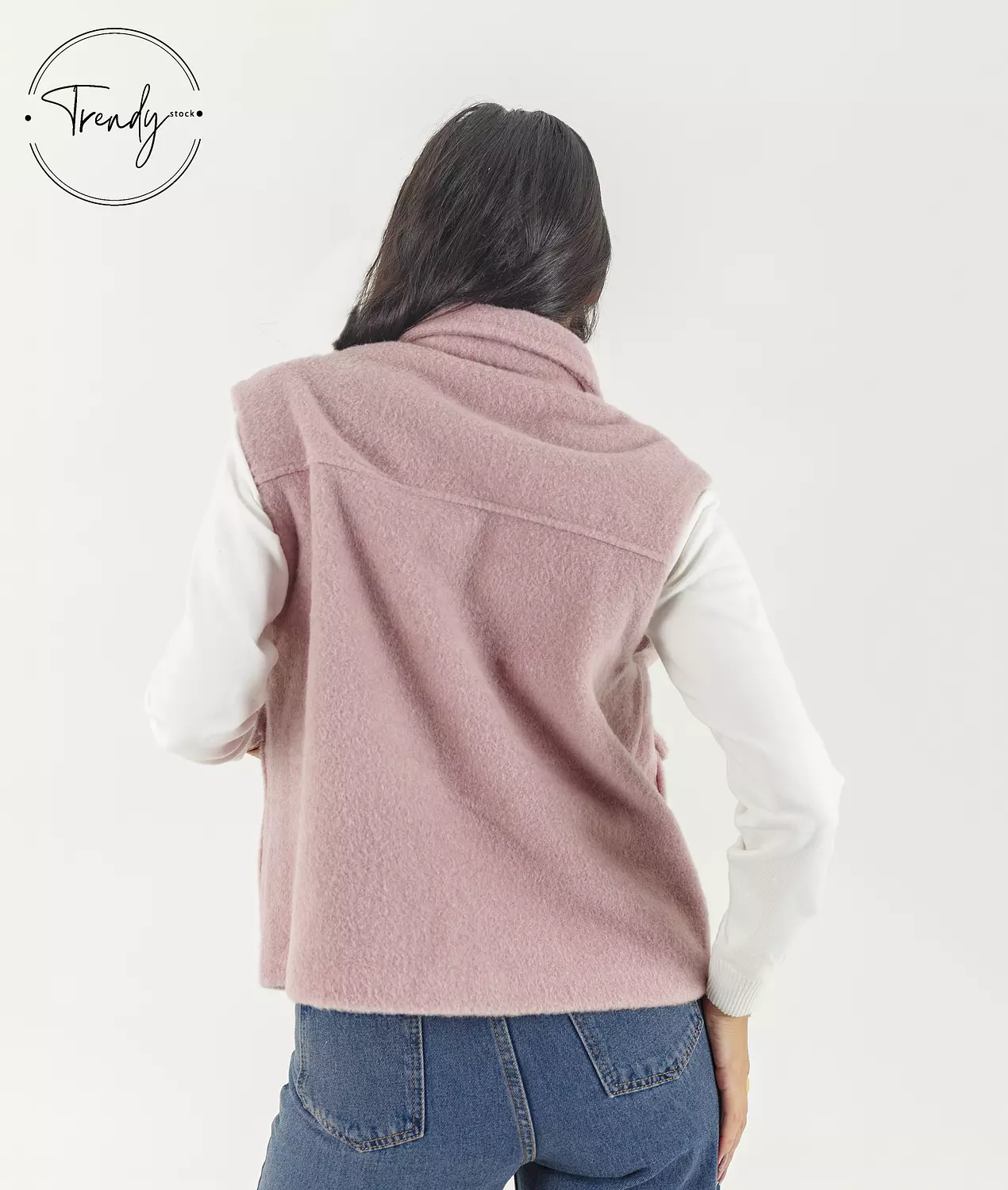 Wool Cut Pocket Pink Vest 3