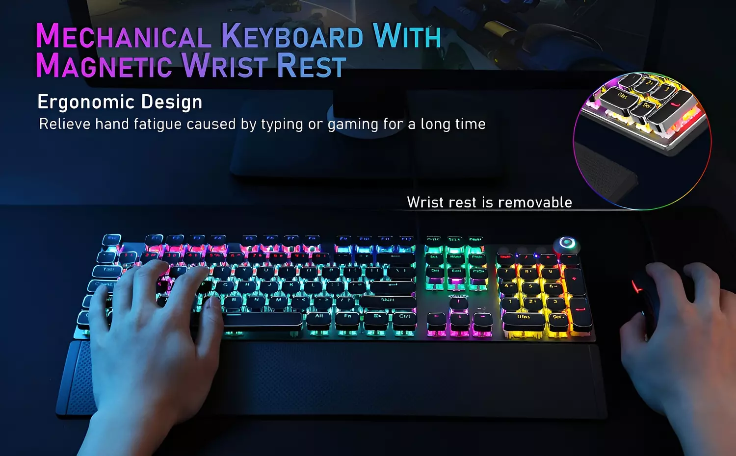 Mechanical Gaming Keyboard Aula F2088 with RGB lights - 108-Key  8