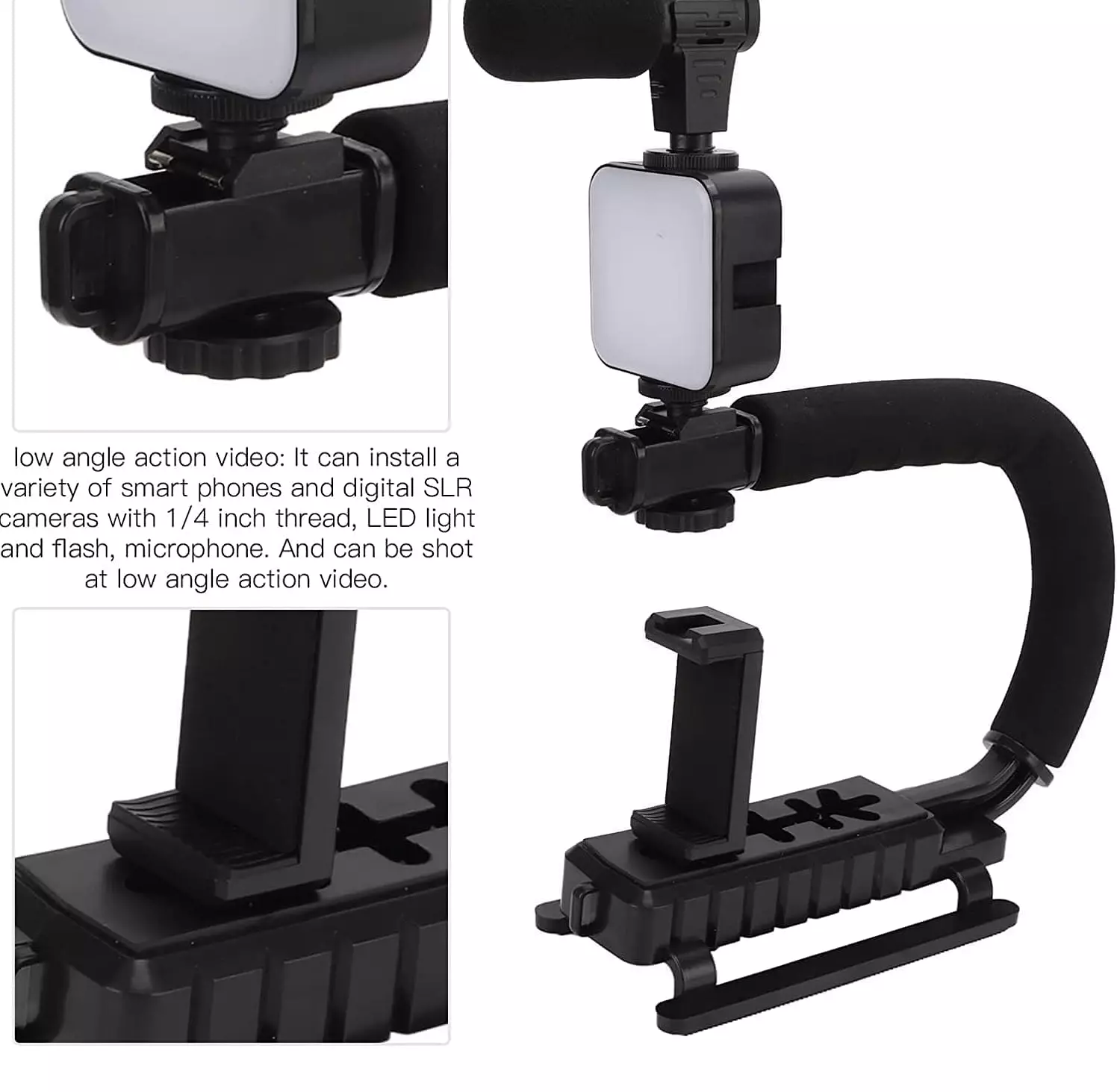 Video Maker with Microphone, LED Light, Mobile Phone Holder, and Remote Control - Plokama PK-777 3
