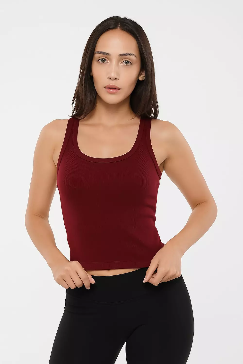U- shaped tank top - Burgundy – bold, confident edge 2